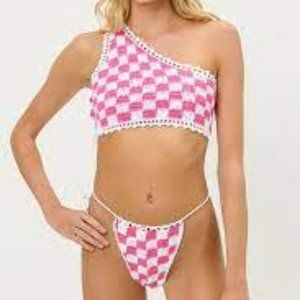Brand New Crochet Checkered Frankies Bikini Size Medium